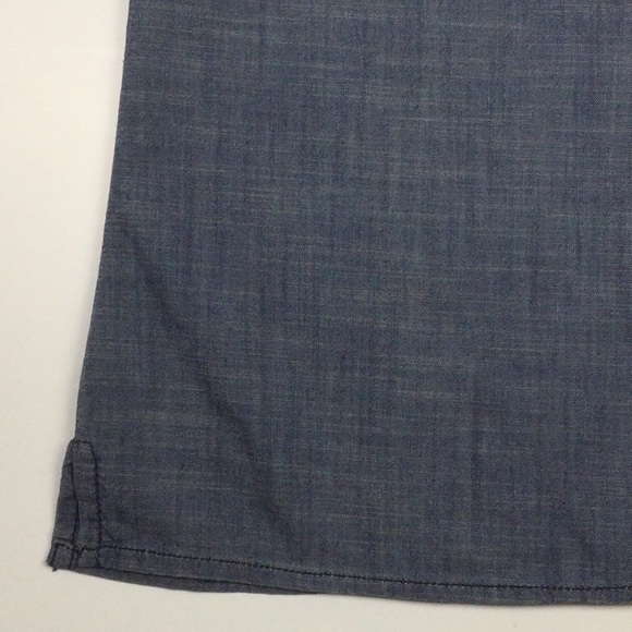 Charter Club Button Up Tunic Shirt Embroidered Flowers Ruffled Blue Women's 4 - Picture 8 of 9